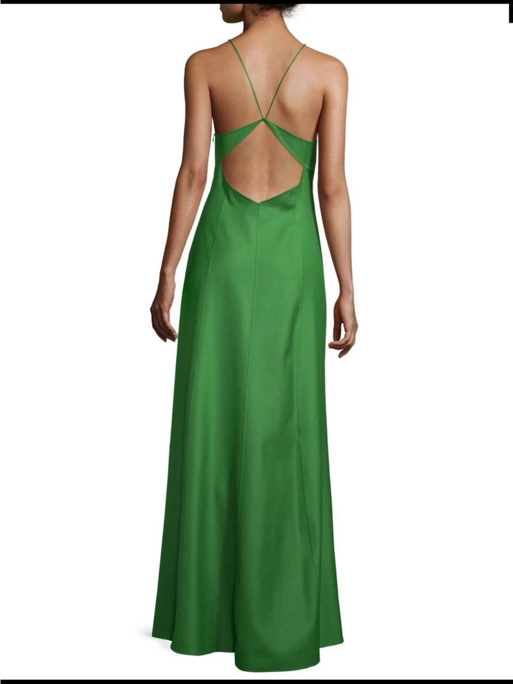 MICHAEL KORS COLLECTION Lawn Green Halter Sleeveless Slip Silk Maxi Dress - Picture 13 of 13